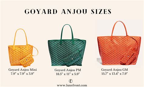 goyard bag size comparison|goyard tote price guide.